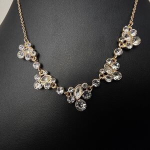 Elegant Gold and Silver Crystal Necklace